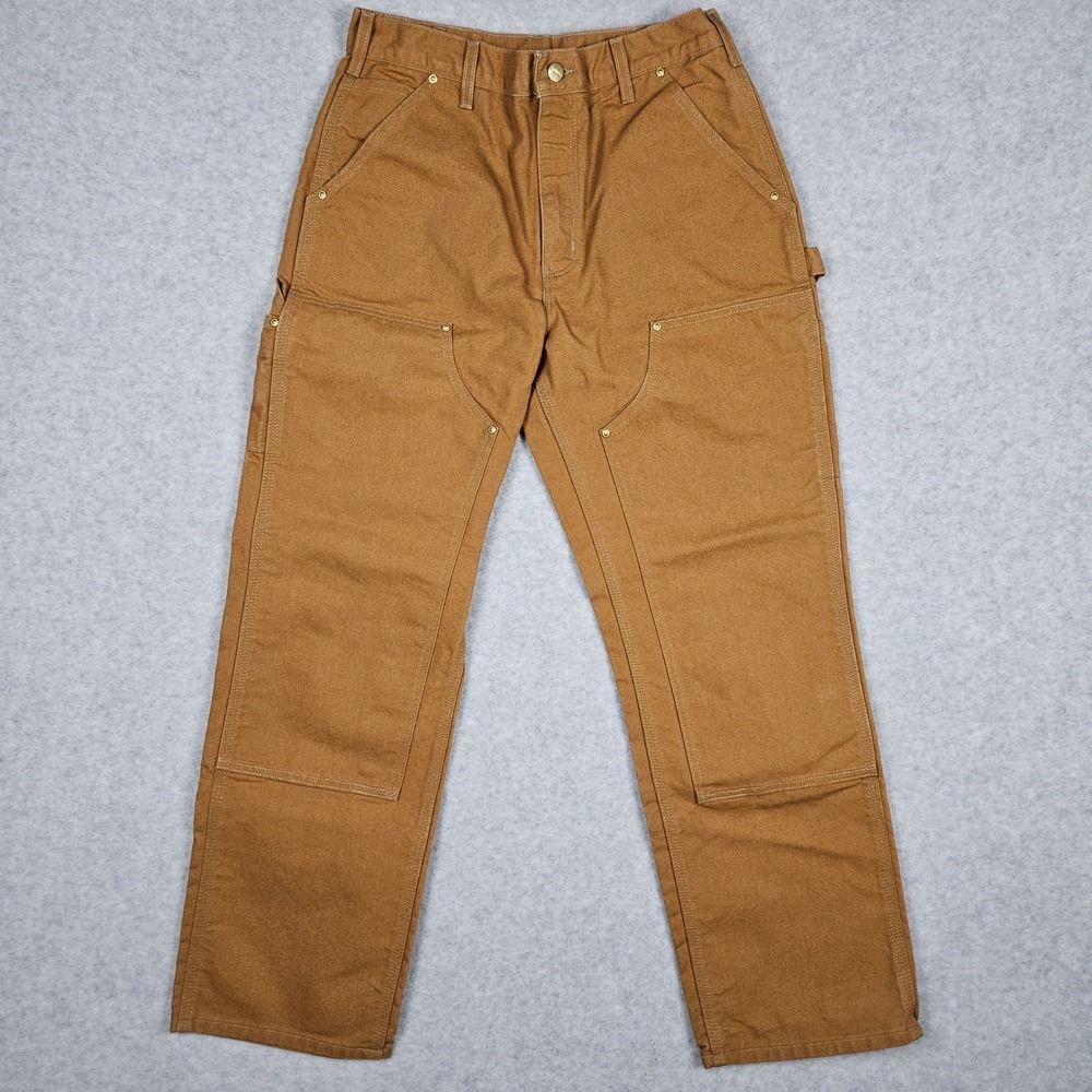 Carhartt Mens 32x30 Brown B01 Double Knee Duck Canvas Carpenter Work Pants USA
